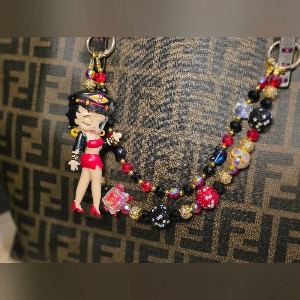 NWT Bling Betty Boop Handbag Charm With Matching Sweater ✨